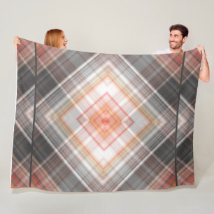 Cobertor De Velo Modern Tartan Brawn Orange Tan Xadrez