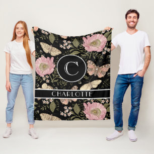 Cobertor De Velo Modern Trendy Wildflower Floral Monograma Botânico