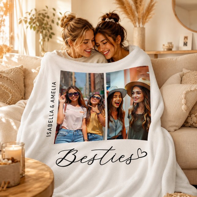 Cobertor De Velo Moderninhas Melhores Amigas Duas Fotos Script BBF  (Criador carregado)