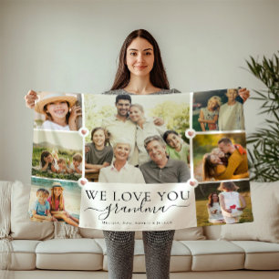 Cobertor De Velo Moderno Adoramos A Colagem De Fotos Da Família Vov
