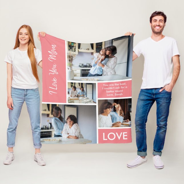 Cobertor De Velo Moderno Adoramos Colagem De Fotos Rosa (In Situ)