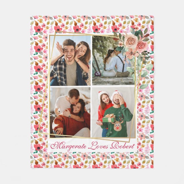 Cobertor De Velo Moderno AMA VOCÊ 4 Fotografias Dia de os namorados (Frente)