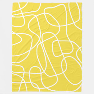 Cobertor De Velo Moderno - Arte de Linha Branca Amarelo-Branca Cont