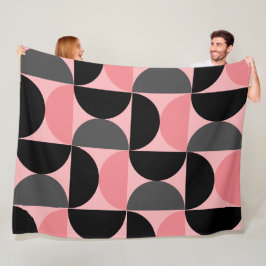 Cobertor De Velo Moderno de Meados do Século Rosa preto e cinza    