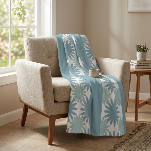 Cobertor De Velo Moderno, Divertido Pastel Jay Azul e Cinza Floral  (Criador carregado)