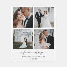 Cobertor De Velo Moderno Elegante 4 Casal Colagem de Fotos Aniversá