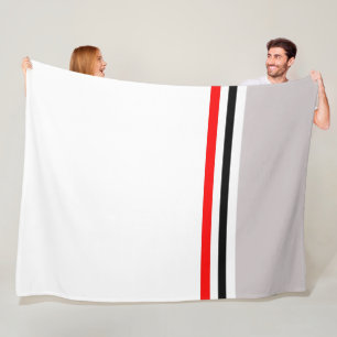Cobertor De Velo Moderno Elegante Vermelho Cinza preto e branco Lis