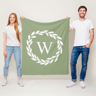 Cobertor De Velo Moderno Farmhouse Chic Floral Monograma