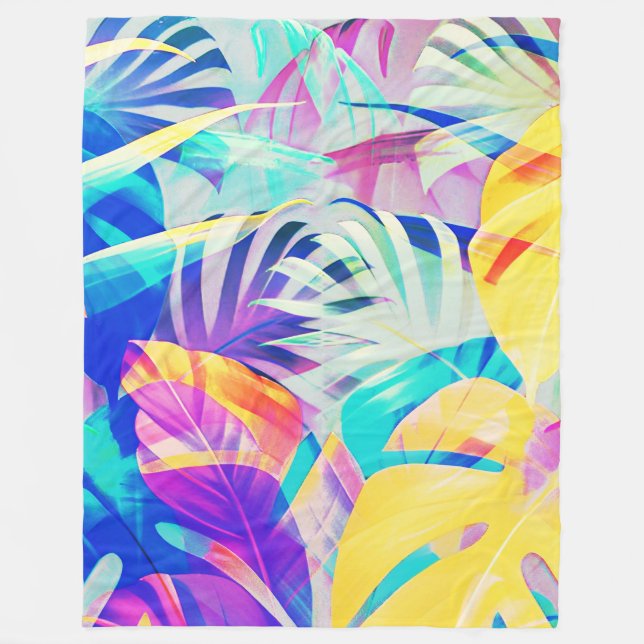 Cobertor De Velo Moderno Floral Abstrato Cor Pastel (Frente)