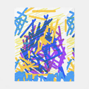 Cobertor De Velo Moderno Splash de Tinta Festivo Abstrato