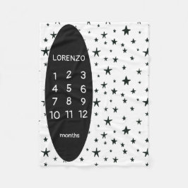 Cobertor De Velo Moderno Stars Baby Milestone Blanket