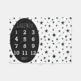 Cobertor De Velo Moderno Stars Baby Milestone Blanket