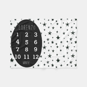 Cobertor De Velo Moderno Stars Baby Milestone Blanket