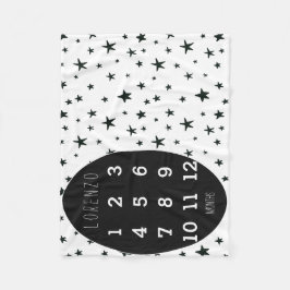Cobertor De Velo Moderno Stars Baby Milestone Blanket