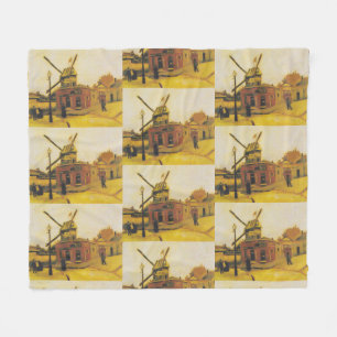 Cobertor De Velo Moinho de Vento de Paris de Van Gogh Vintage Pintu