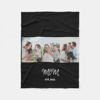 Cobertor De Velo Mom Established, 3-Photo Fleece Blanket