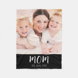 Cobertor De Velo Mom Established Black Modern Script Photo