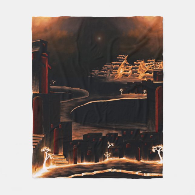 Cobertor De Velo "Momentos Depois" - misteriosa arte enigmática. (Frente)