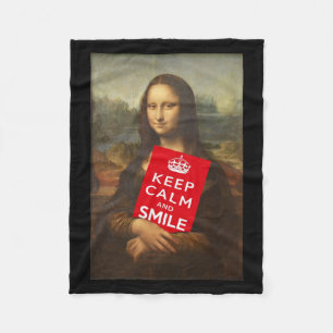 Cobertor De Velo Mona Lisa Fica Calma E Sorri