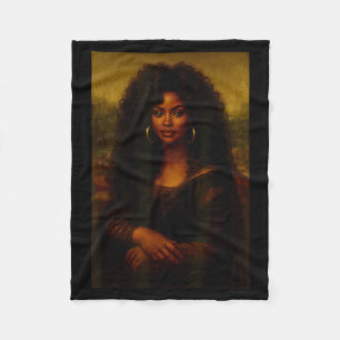 Cobertor De Velo Mona Lisa Preta Afro Afro-Americana Melanina Preta