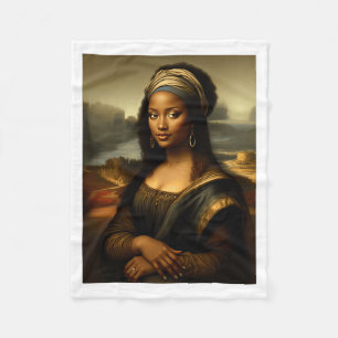 Cobertor De Velo Mona Lisa Preta História Negra Americana Mon