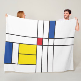 Cobertor De Velo Mondrian II Design de Arte Moderna Minimalista De