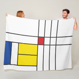 Cobertor De Velo Mondrian II Design de Arte Moderna Minimalista De
