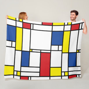 Cobertor De Velo Mondrian Minimalist Geométrico De Stijl Modern Art