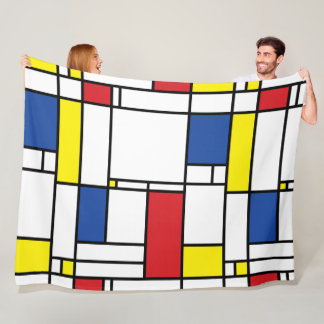 Cobertor De Velo Mondrian Minimalist Geométrico De Stijl Modern Art