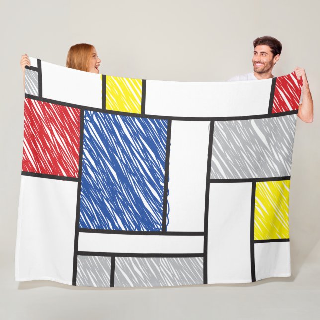 Cobertor De Velo Mondrian Rabiscos Minimalista Arte Moderna De Stij (In Situ)