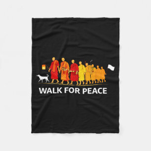 Cobertor De Velo monges caminhando pela paz e cão aloka caminham pe