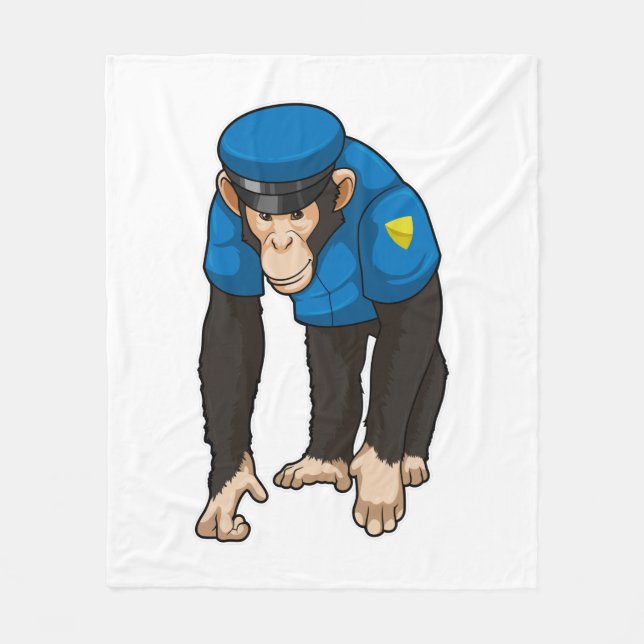 Cobertor De Velo Monkey as Police officer with Uniform (Frente)