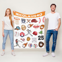 Cobertor De Velo Monogram Baseball player Modern sport pattern