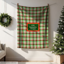 Monogram Holiday Blanket Chic Custom Gift Idea