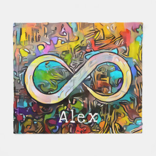 Cobertor De Velo Monograma Adicionar nome Símbolo Infinito