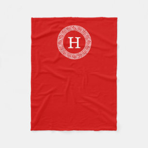 Cobertor De Velo Monograma chave grego branco vermelho da inicial