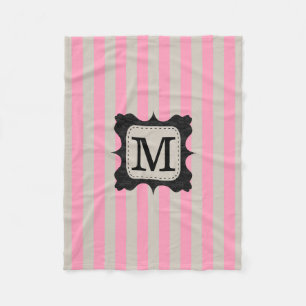 Cobertor De Velo Monograma cor-de-rosa do costume do preto do teste