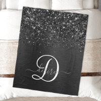 Monograma de brilho preto personalizado