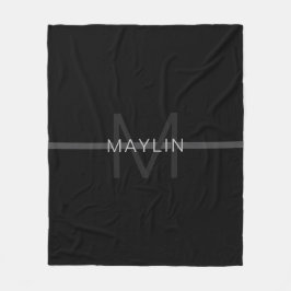 Cobertor De Velo Monograma de Cinzas Escuras, Nome e Faixa Geométri