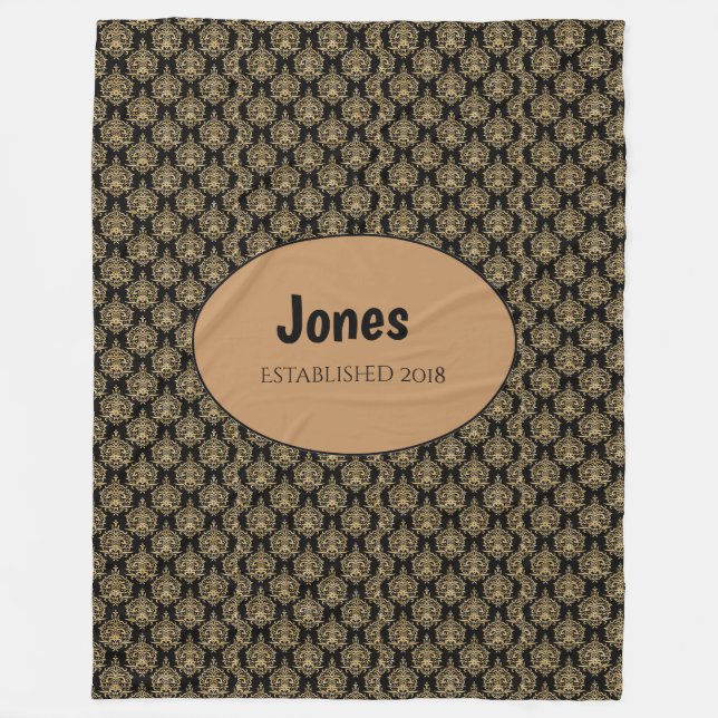 Cobertor De Velo Monograma de Damasco Preto (Frente)