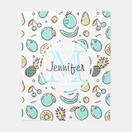 Cobertor De Velo Monograma de Desenho de Linha de Sumário do Padrão