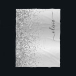 Cobertor De Velo Monograma de Metal Brilho Prata Nome Glam<br><div class="desc">Cobertor de Fleece com Monograma de Metal Brilho Prata e Inicial em Brilho Metálico de Pseudo-Foil. Isso torna o presente perfeito para o aniversário de 16 anos, casamento, chá de noiva, aniversário de casamento, chá de bebê ou festa de despedida de solteira para alguém que ama luxo e estilos chiques...</div>