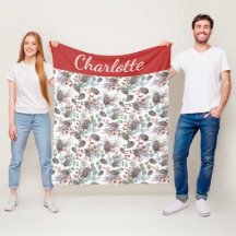 Monograma de Natal com Aquarela de Frutas Vermelha