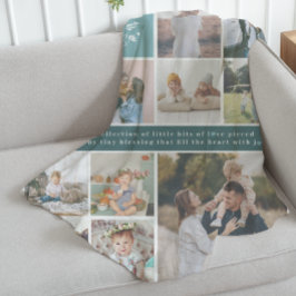 Cobertor De Velo Monograma de Nome da Família | 15 Colagem de Fotog