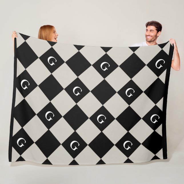 Cobertor De Velo Monograma Diamante Inicial - Folheto de Olhos de L (In Situ)