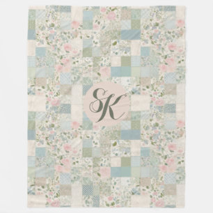 Cobertor De Velo Monograma do Mint Patchwork