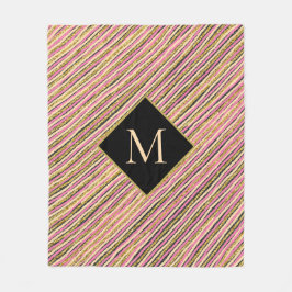 Cobertor De Velo Monograma do Sparkle com brilho Dourado abstrato