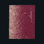 Cobertor De Velo Monograma Dourado de Brilhante Rosa Rosa Rosa Rosa<br><div class="desc">Rosa Dourado - Cor-de-rosa pincelado e Borgonha Faux Sparkle Nome do Monograma da Largura e Folheto Inicial. Isto faz o doce e perfeito aniversário de 16 anos,  casamento,  chá de panela,  aniversário,  chá de fraldas ou festa de solteira presente para alguém que ama luxo de luxo e estilos quíticos.</div>