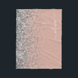 Cobertor De Velo Monograma Dourado de Lata Rosa Rosa Rosa Rosa Esbr<br><div class="desc">Rosa Dourado - Cor-de-rosa pincelado e Faaux Sparkle Glitter Nome do Monograma e Folheto Inicial. Isto faz o doce e perfeito aniversário de 16 anos,  casamento,  chá de panela,  aniversário,  chá de fraldas ou festa de solteira presente para alguém que ama luxo de luxo e estilos quíticos.</div>