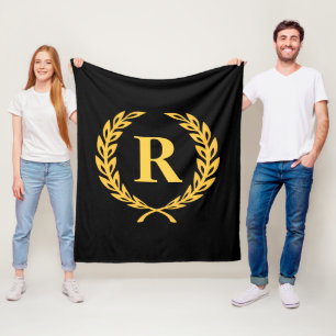 Cobertor De Velo Monograma Dourado Laurel Wreath